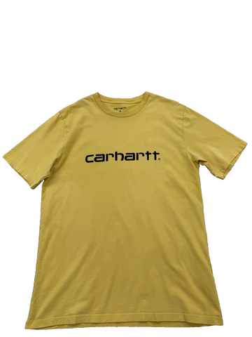 Carhartt Script Logo T-Shirt Yellow Men's Size M Short Sleeve
