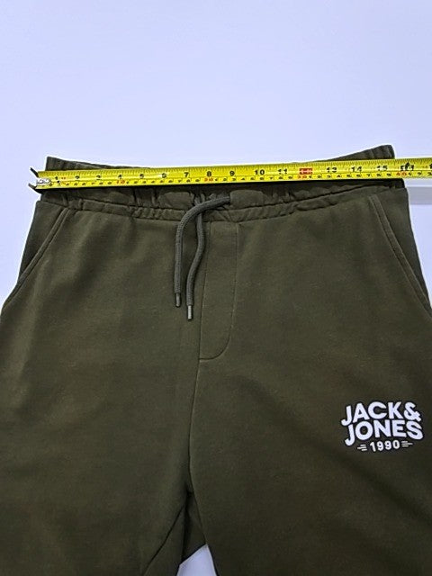 JACK & JONES Men Olive Logo Jersey Drawstring Shorts Size M Style