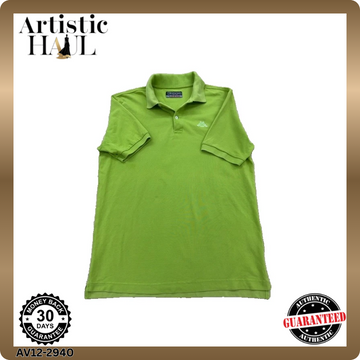 Kappa Men's Green Cotton Polo Shirt Large Short Sleeve Regular Fit