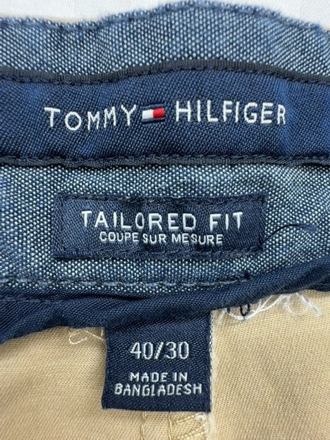 Tommy Hilfiger Men's Khaki Chino Pants 40/30 Tailored Fit