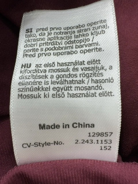Charles Voegele Women's Burgundy Beaded Tank Top Size 46 EU