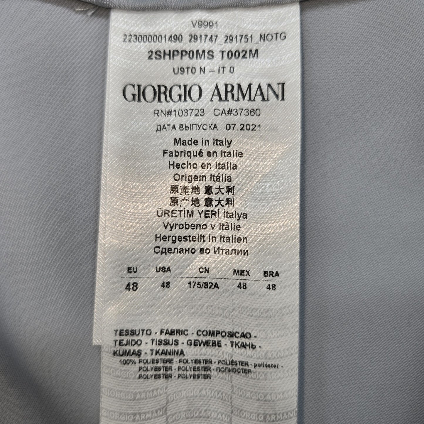 Giorgio Armani Men's Light Blue Wide Leg Pants Size 48