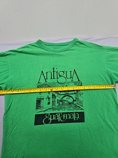 Carlos Dinastia Green T-Shirt Vintage Graphic Print Size L Crew Neck
