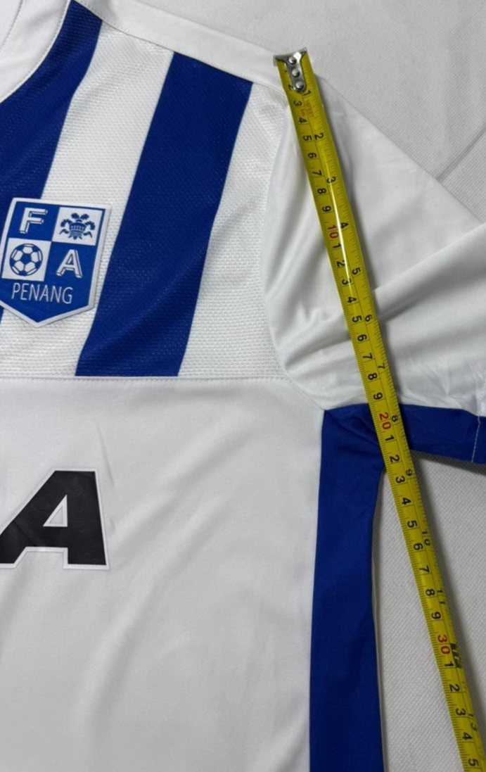 Authentic Umbro Penang Fa Pba Men's White Blue Football Soccer Jersey M