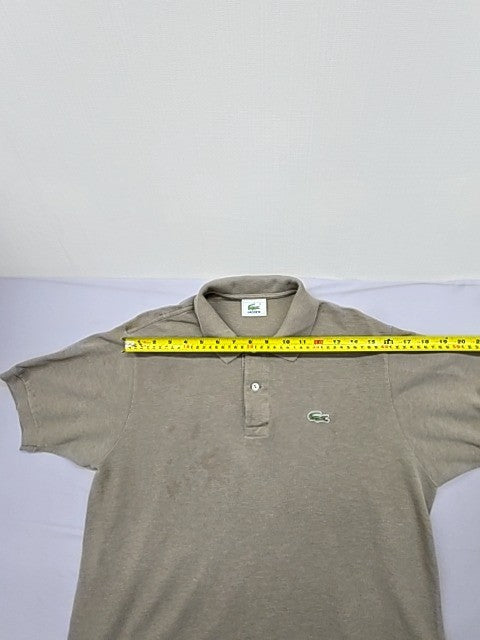 Lacoste L.12.12 Beige Men's Polo Shirt Size 4 Short Sleeve Cotton