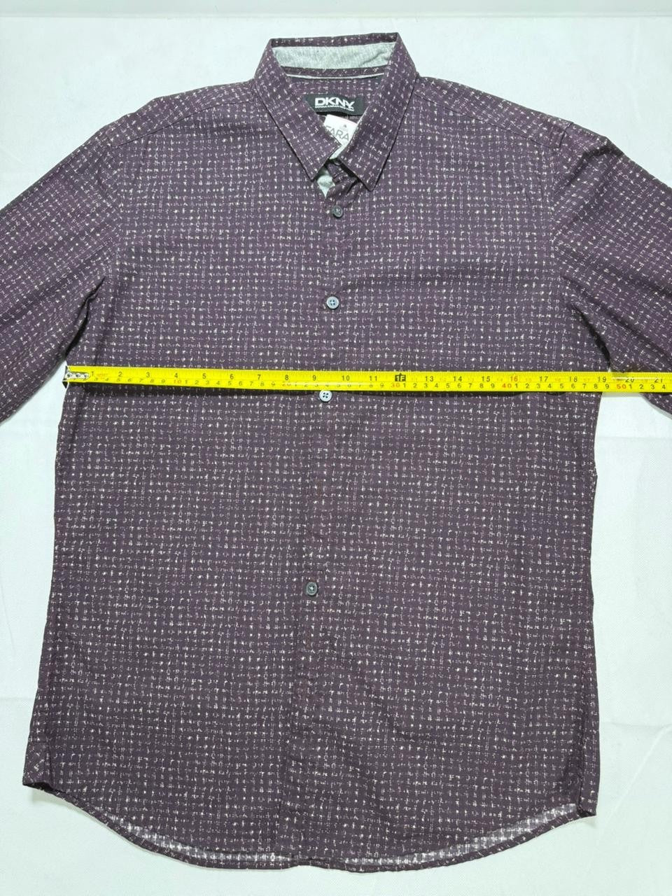 Dkny-Purple Faded Check Formal Shirt For Men Long Sleeve - 100% Cotton - Size M
