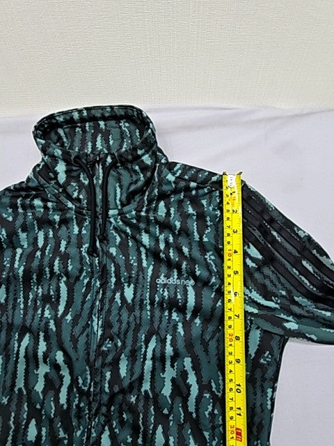 Adidas Unisex Green Zebra Full-Zip Hooded Track Jacket Size S