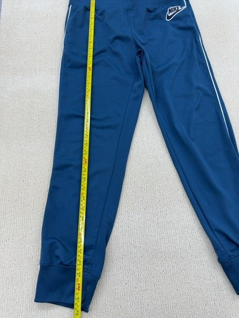 Nike Fleece Joggers Tapered Blue Drawstring Swoosh Unisex L