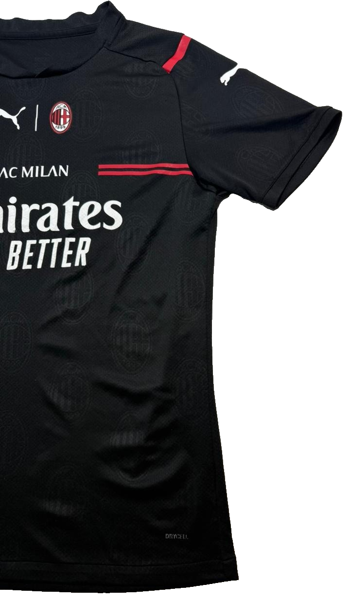 Puma Ac Milan Third Jersey In Black With Red Accents - Size S