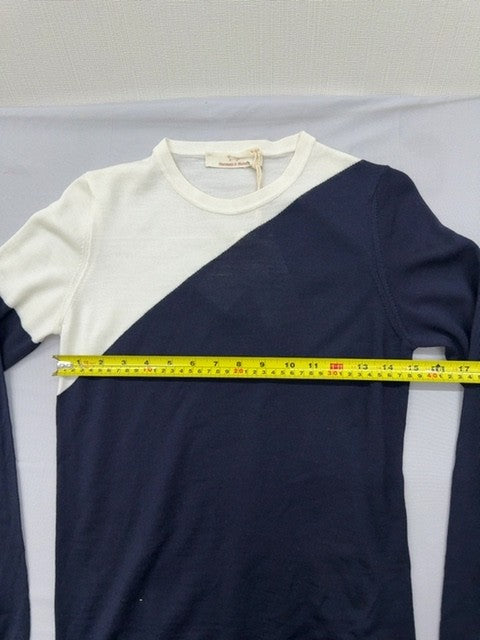 Harmont & Blaine Colorblock Wool Sweatshirt XS Navy/Cream Italy