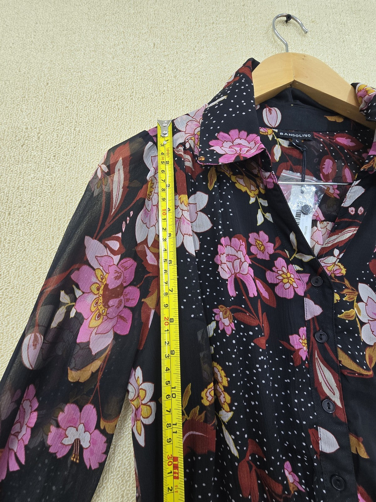 Bandolino Women's L Maxi Floral Long Sleeve Casual Dress