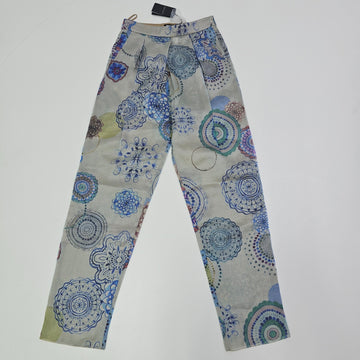 Giorgio Armani Floral Pants High Waist Pleated Pants Lbl 40 Bnwt