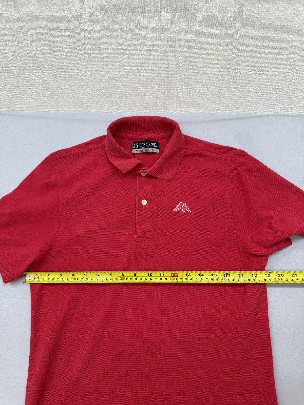 Kappa Men's Red Polo Shirt Small Short Sleeve 100% Cotton Button