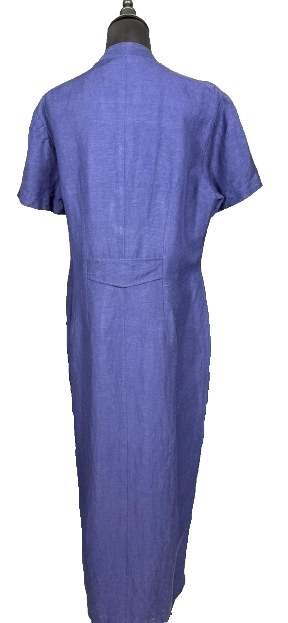 Savannah Dress - Navy Blue Linen - Size 10