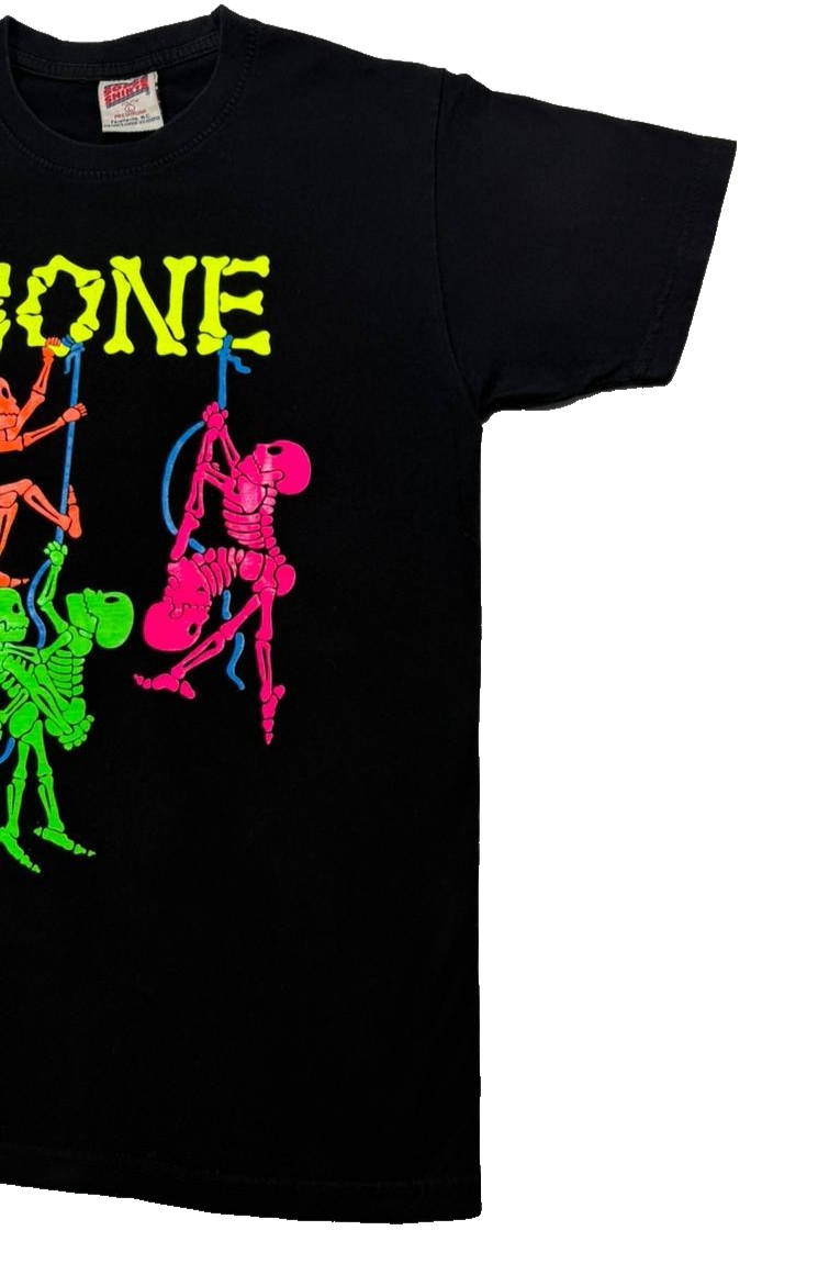 Soffe Unisex Youth Bone Circus Skeletons Neon Graphic T-Shirt Black L