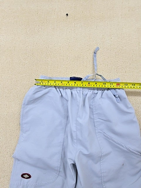 Umbro Men's Grey Nylon Track Joggers M Relaxed Drawstring Waist