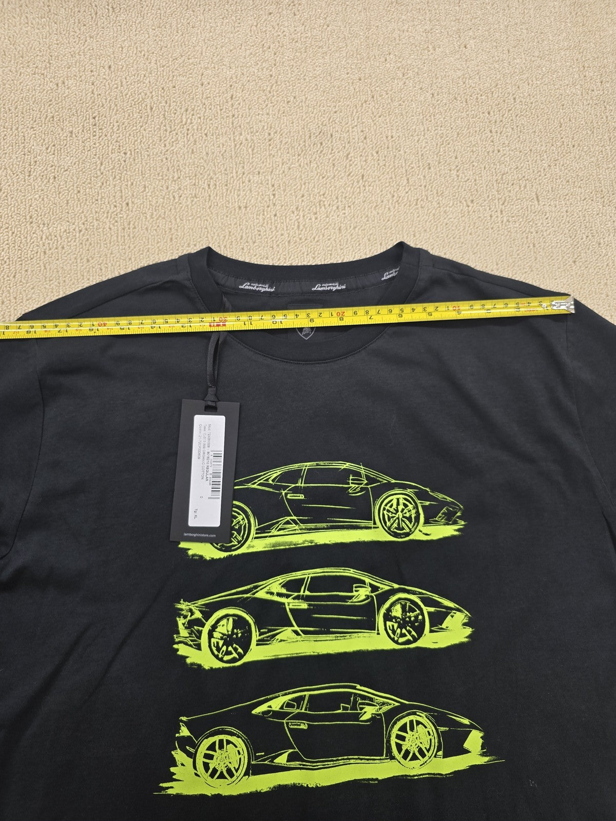 Lamborghini Black XL Men's Short Sleeve Crewneck Jersey T-Shirt