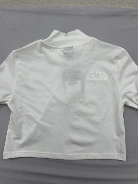 North Face Women's XS White Long Sleeve Crop Turtleneck Top Cotton