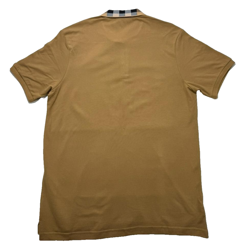 Burberry '' Polo Shirt Signature Check Collar Placket Cuffed Short Sleeves 2Xl