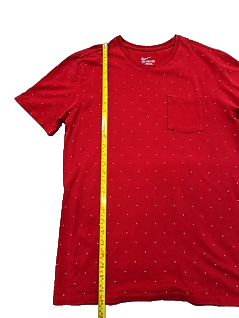 Nike Men's Red Polka Dot The Nike Tee T-Shirt L Athletic Fit Pocket