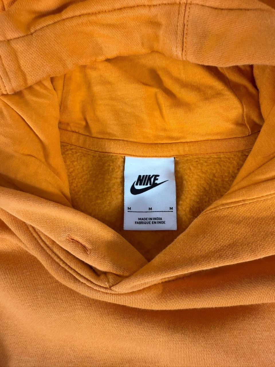 Nike Men's Orange Pullover Hoodie Fleece Lined Sweatshirt Size M