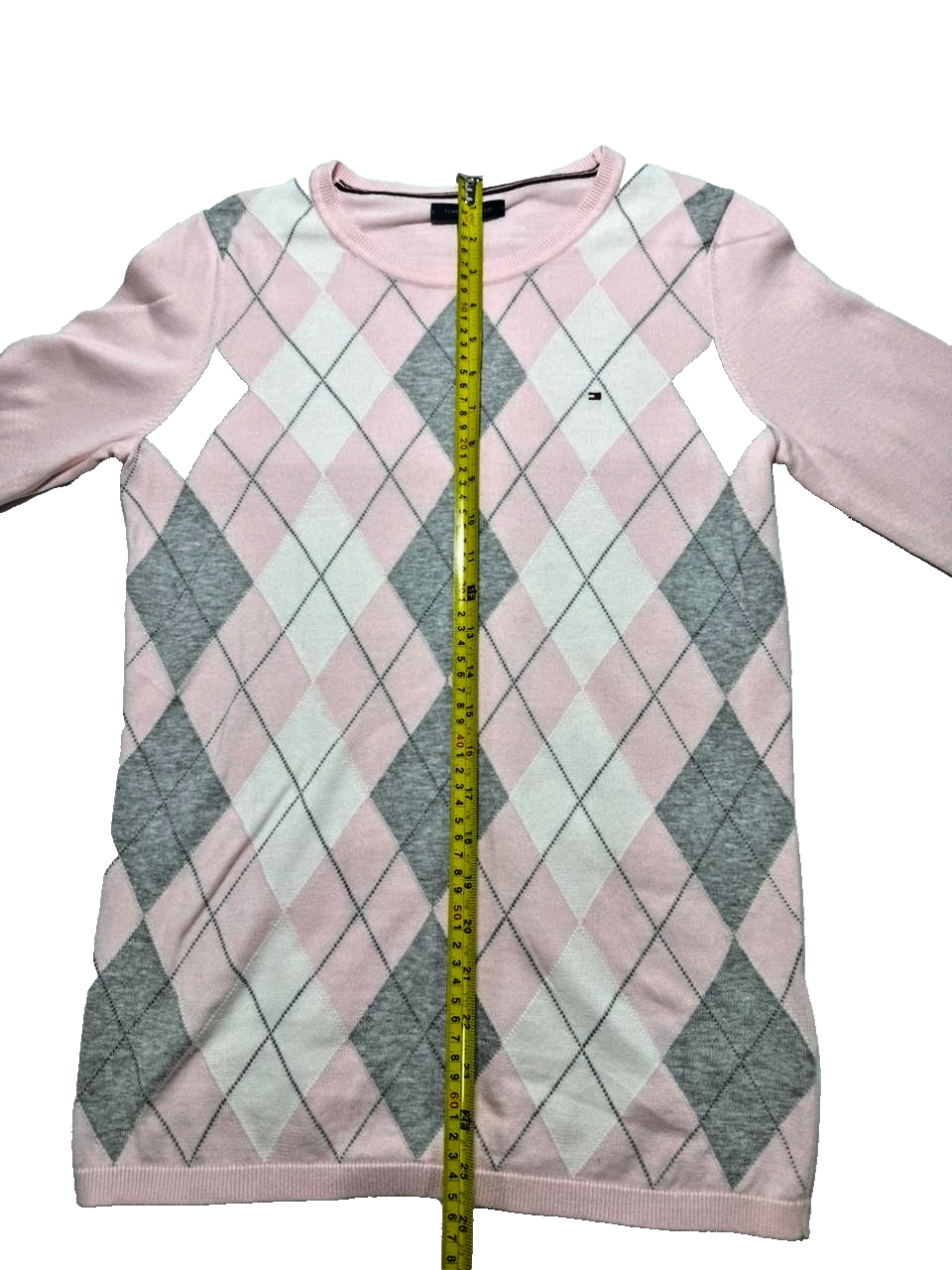 Tommy Hilfiger Women Argyle Long Sleeve Pullover Sweater.