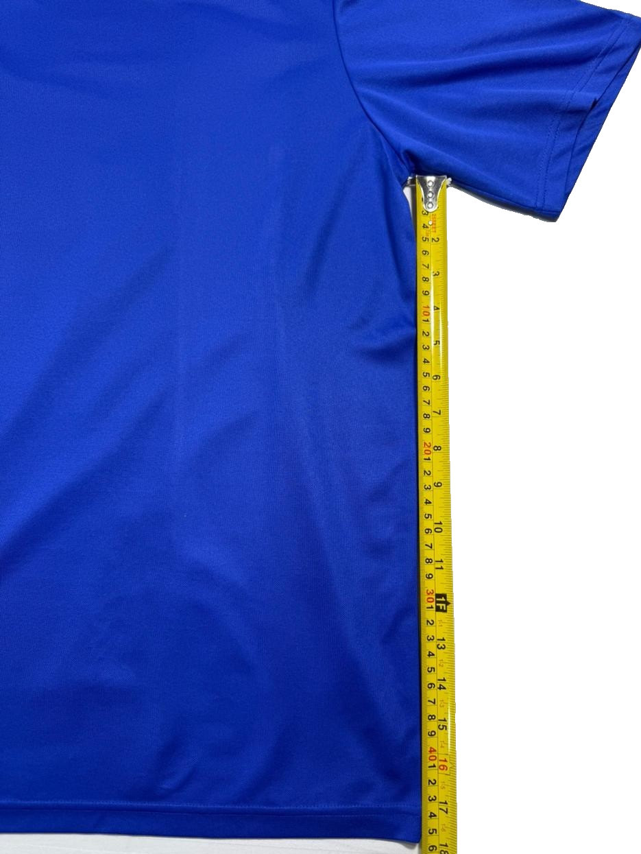 Adidas Men's Royal Blue Climalite Training Jersey White Stripes Ecole De Foot L