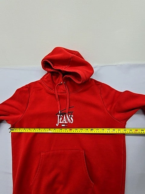 Tommy Jeans Men's Red Logo Hoodie XL Regular Fit Cotton