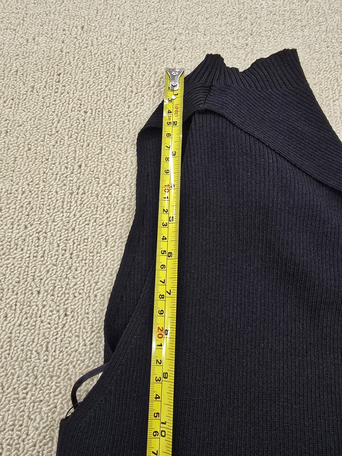 Gina Tricot Black Turtleneck Sleeveless Maxi Knit Dress S Open Back