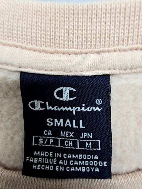Champion Cream Fleece Pullover Sweatshirt Crewneck S