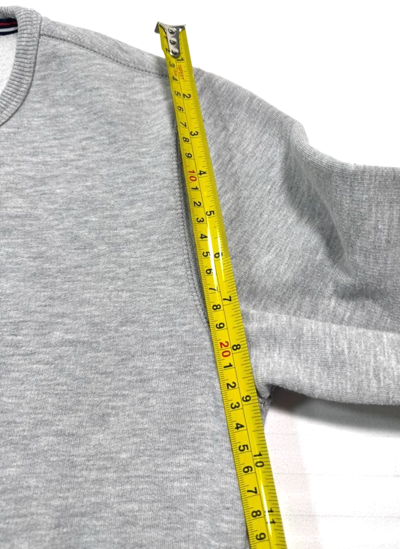Tommy Hilfiger Men's Flag Patch Fleece Sweatshirt In Light Grey Heather - S
