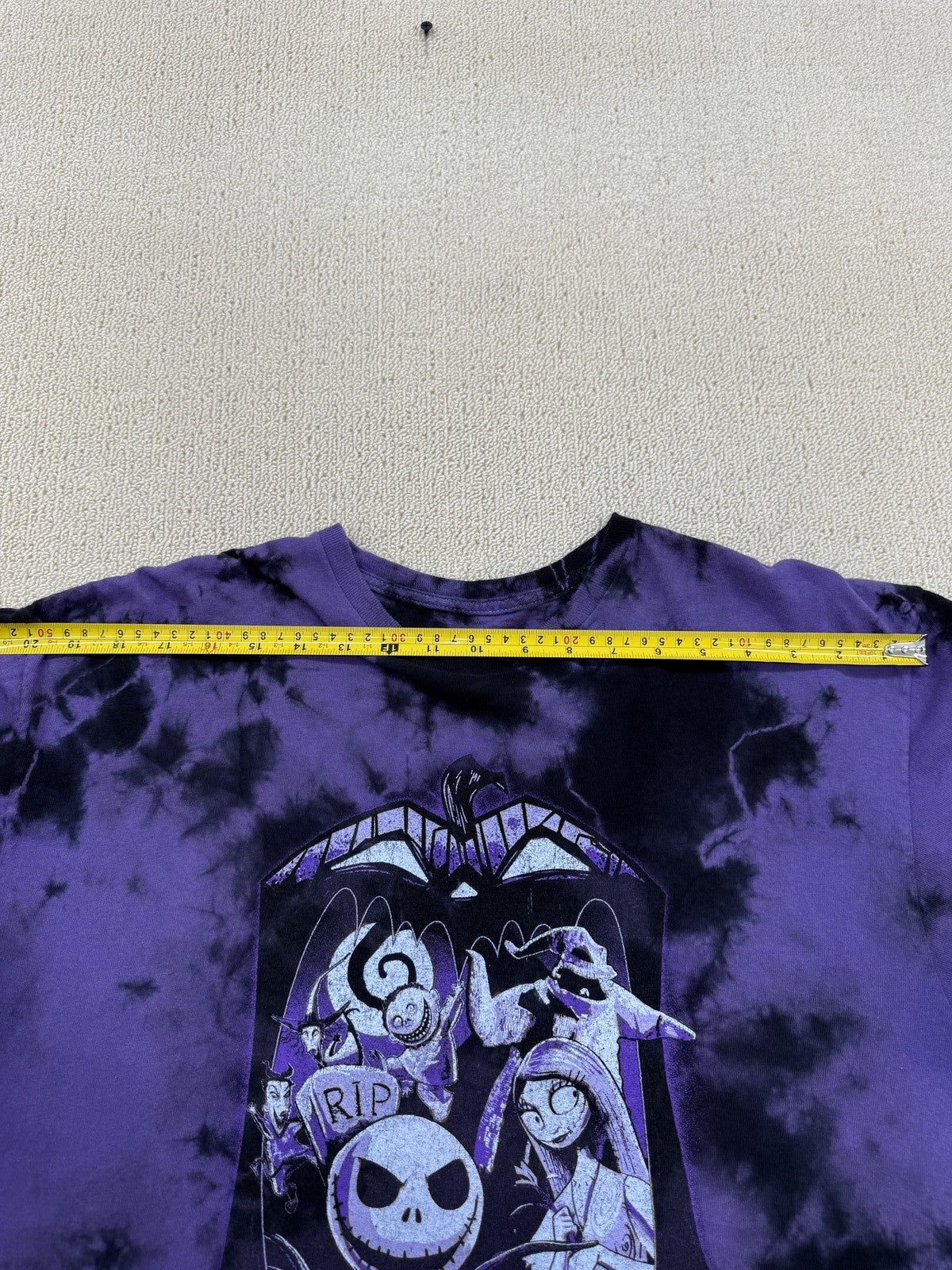 Disney Men's Purple Jack Skellington Tie Dye Long Sleeve T-Shirt XL