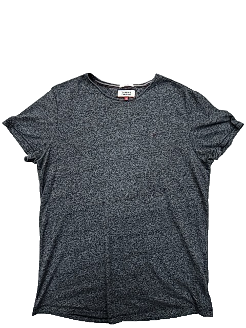 Tommy Jeans Gray Slim Fit Men's M Short Sleeve Crewneck Logo T-Shirt