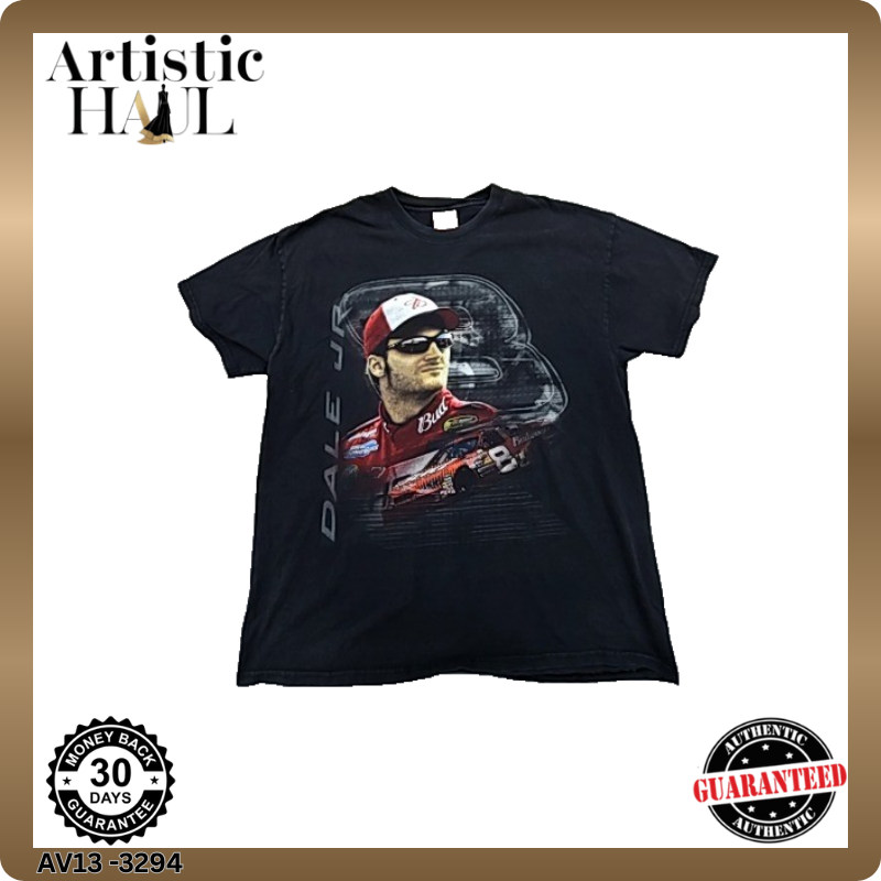 Chase Authentics Men's Dale Earnhardt Jr Black NASCAR T-Shirt XL Vintage