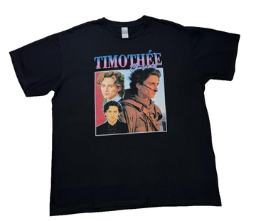 Timothee Chalamet Black Photo Collage T-Shirt Men's 2Xl