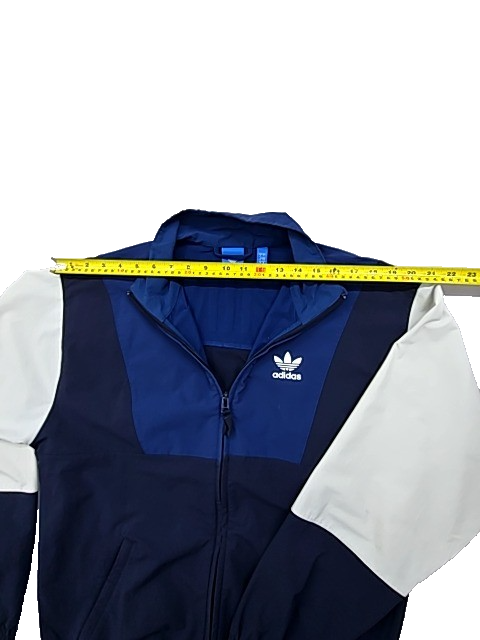 Adidas Men's Navy/White 3-Stripes Track Jacket M Zipper