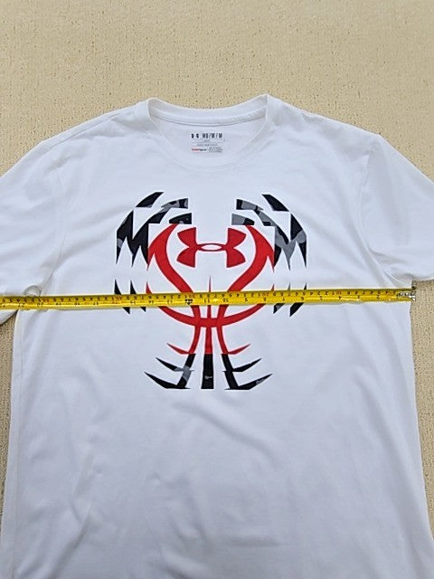 Under Armour Men's HeatGear White Graphic T-Shirt M Loose Fit