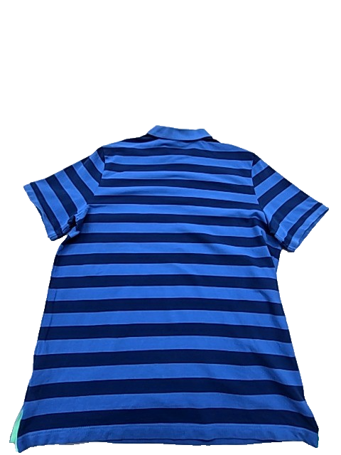 Nike Men's Blue Striped Polo Shirt XL Short Sleeve Cotton