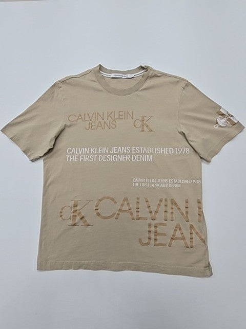 Calvin Klein Jeans Boys Beige T-Shirt size L product image 1