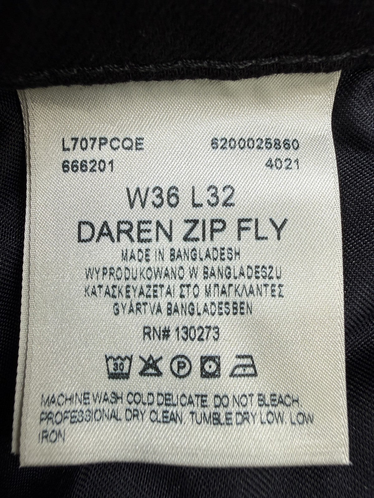 Lee Men's Black Straight Jeans W36 L32 Daren Regular Fit