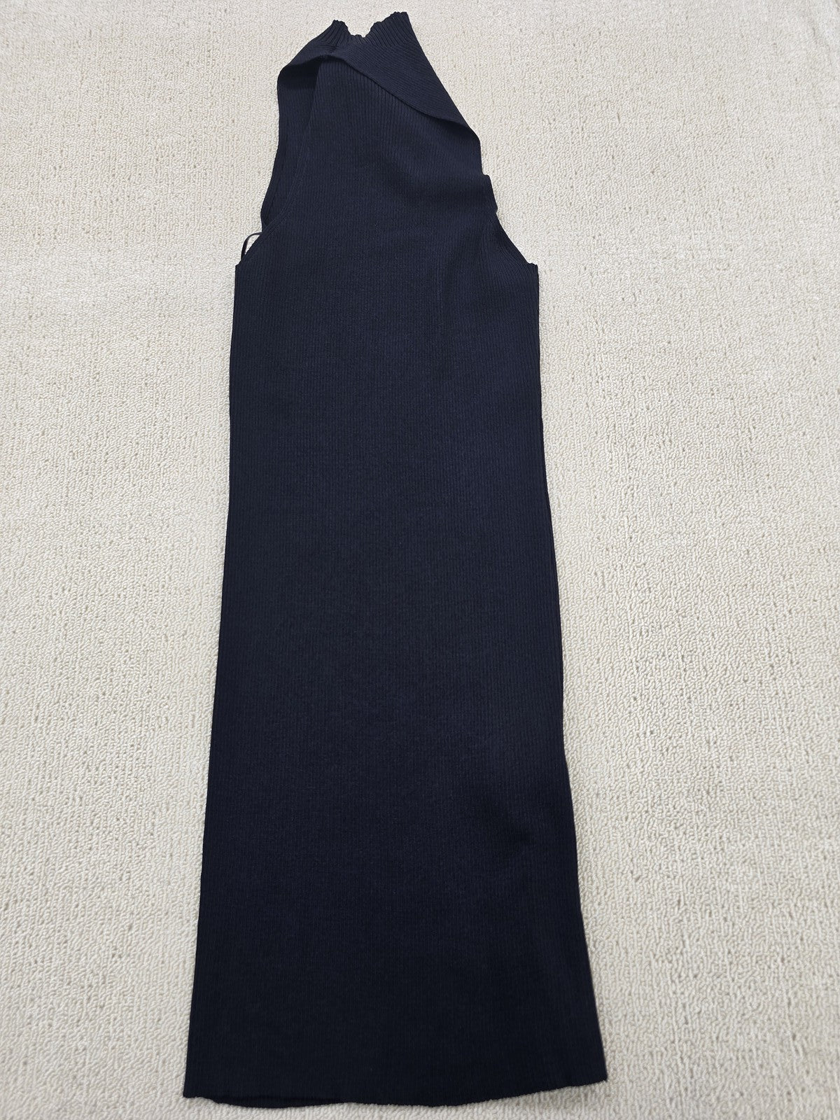 Gina Tricot Black Turtleneck Sleeveless Maxi Knit Dress S Open Back
