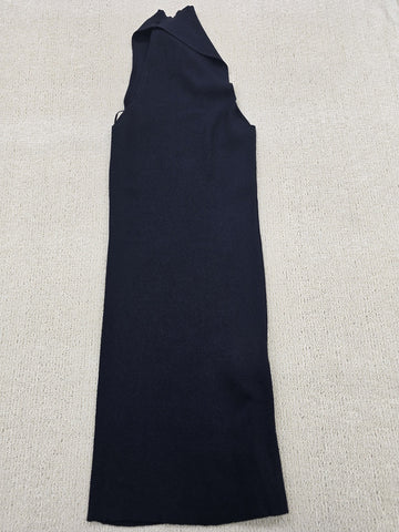 Gina Tricot Black Turtleneck Sleeveless Maxi Knit Dress S Open Back