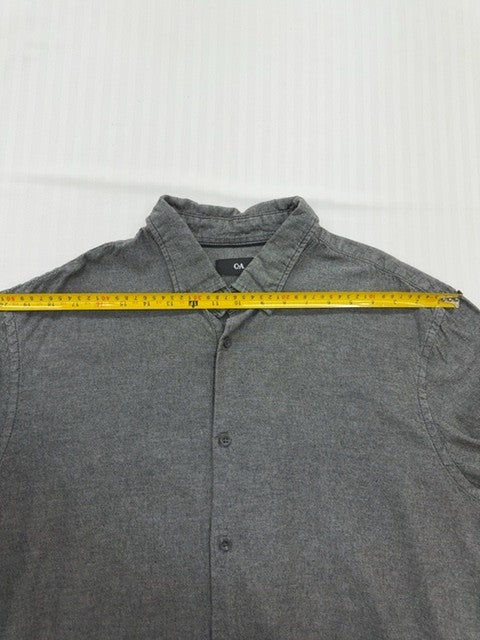 C&A Men’s Gray XXL Cotton Blend Button-Up Long Sleeve Shirt