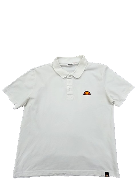 Ellesse Rooks Men's White Polo Shirt Size M Cotton Embroidered