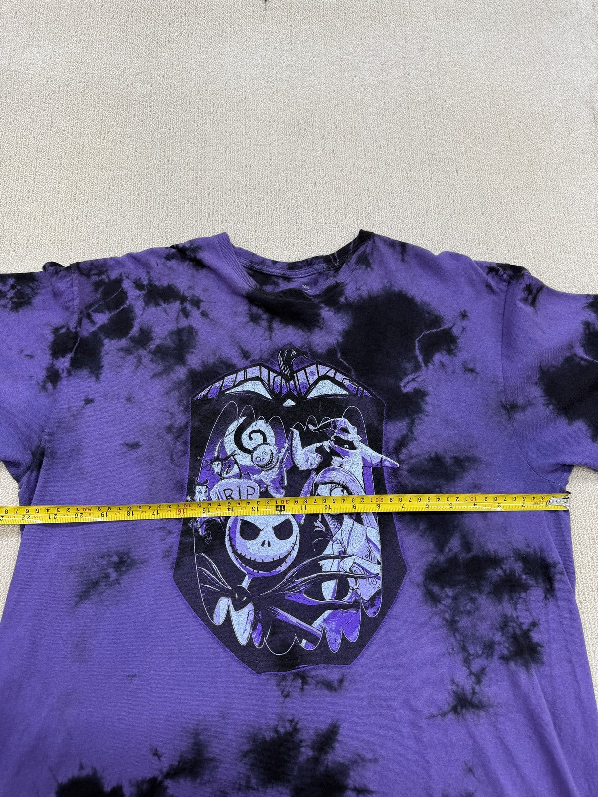 Disney Men's Purple Jack Skellington Tie Dye Long Sleeve T-Shirt XL