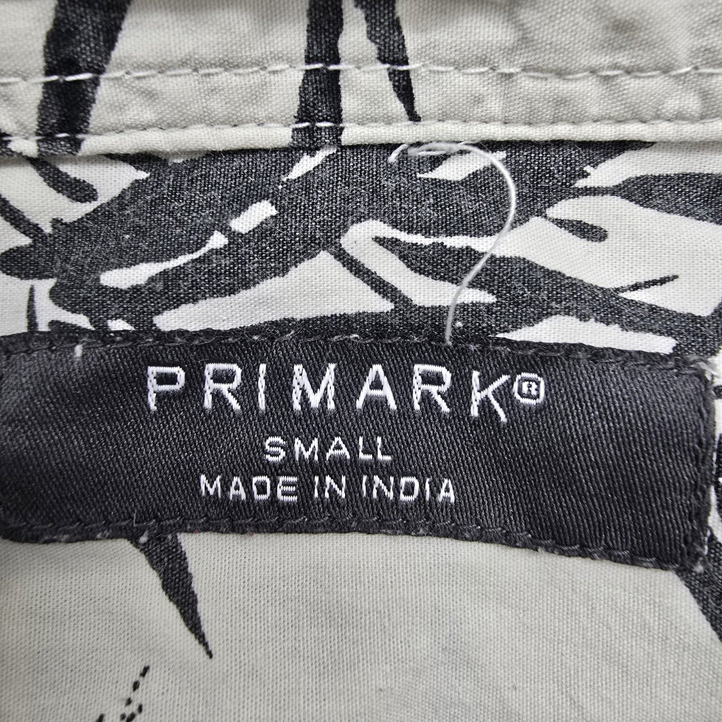 Primark Women's Cream Botanical Print Button-Up Shirt Size S Short Sleeve