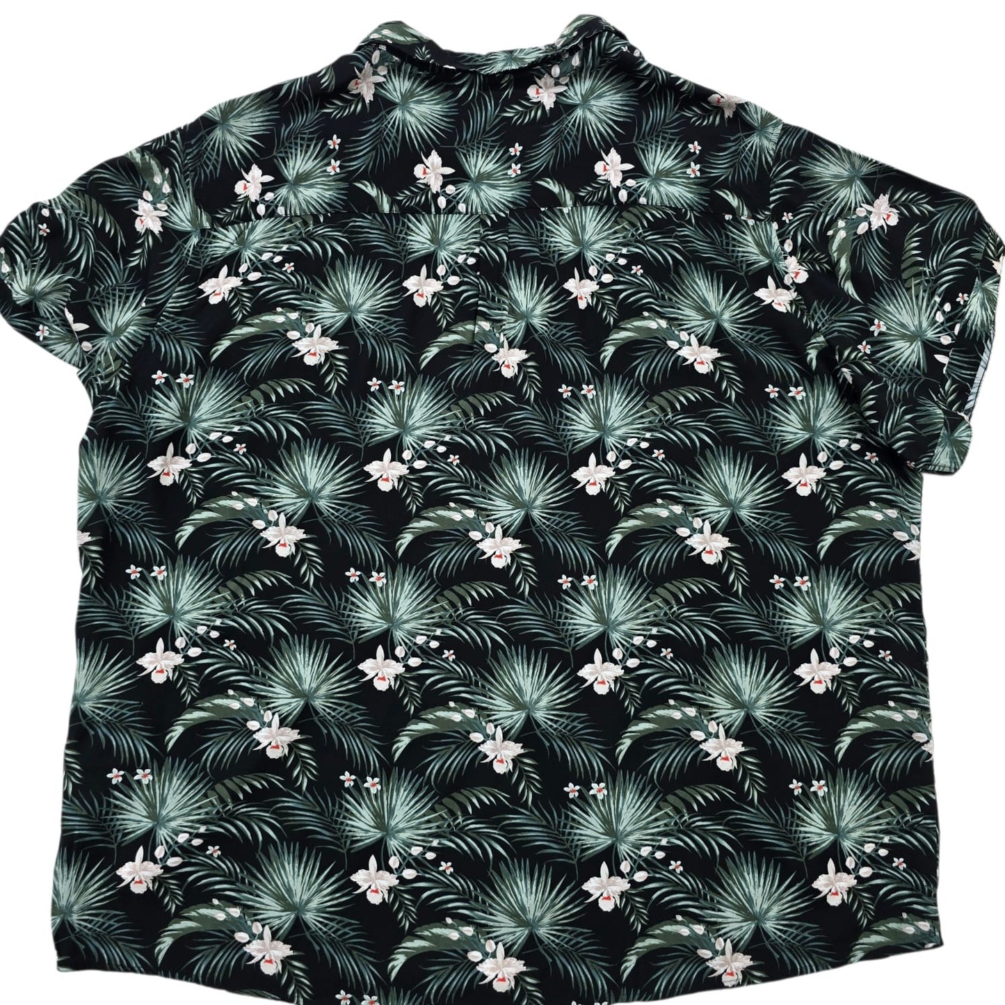 Riverso Men's 5XL Black Floral Tropical Viscose Short Sleeve Shirt