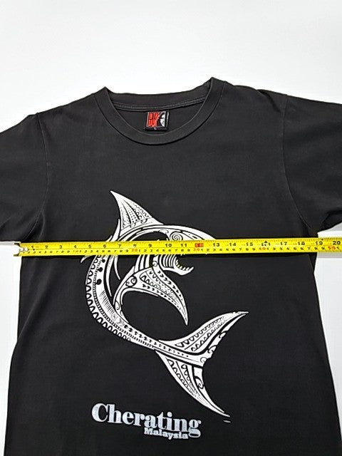 The Drip Men Black Shark Ocean Graphic Print T-Shirt Size L Regular