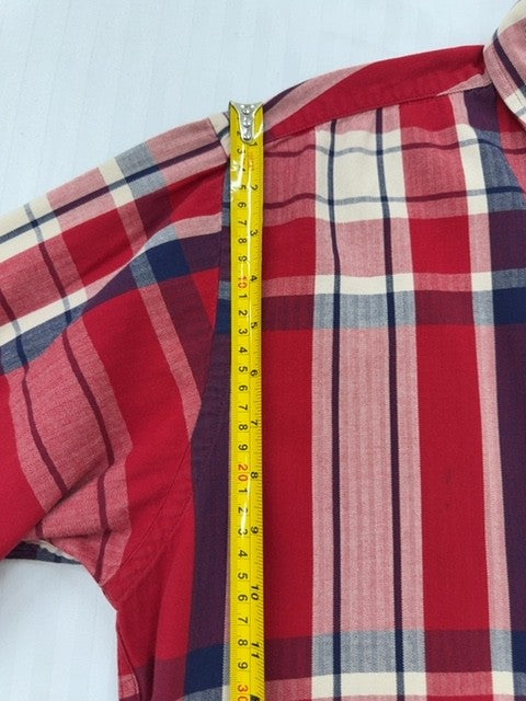 Tommy Hilfiger Men's Red Plaid Flannel Shirt Size L