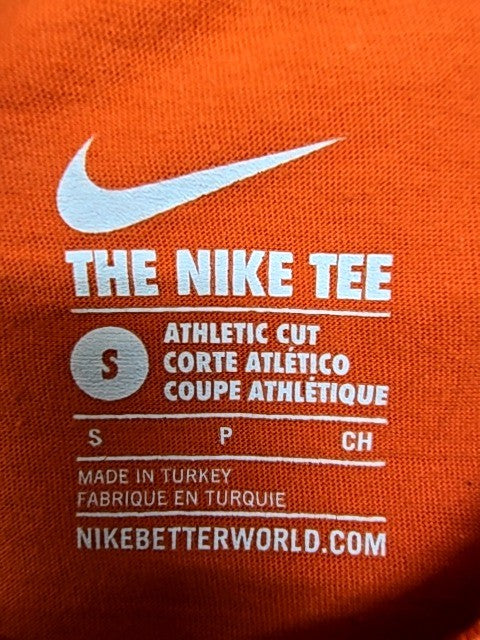 Nike Men's Orange Athletic Fit T-Shirt Size S Cotton Crewneck